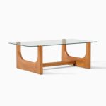 Satria Glass Coffee Table - Teak Finish