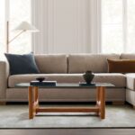 Satria Glass Coffee Table - Teak Finish - Image 6