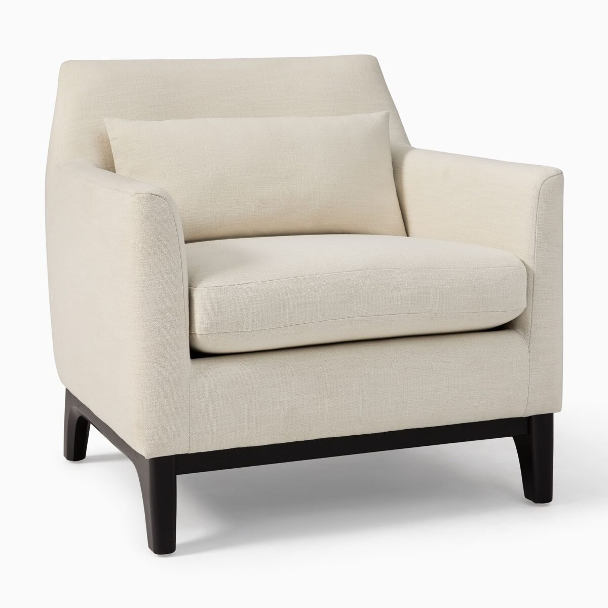 Arya Linen Teak Lounge Chair - Ivory Finish - Image 8