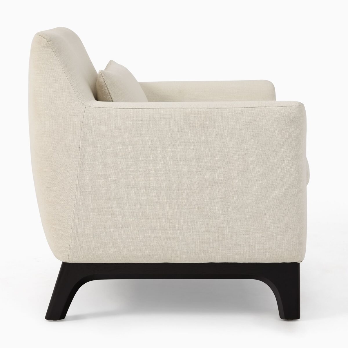 Arya Linen Teak Lounge Chair - Ivory Finish - Image 3