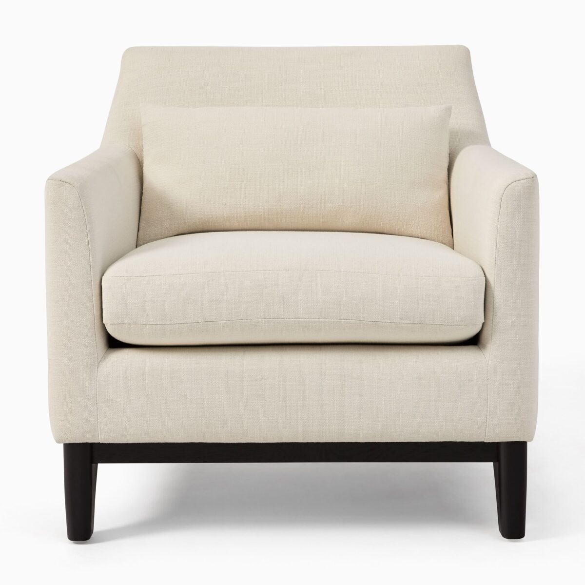 Arya Linen Teak Lounge Chair - Ivory Finish - Image 2