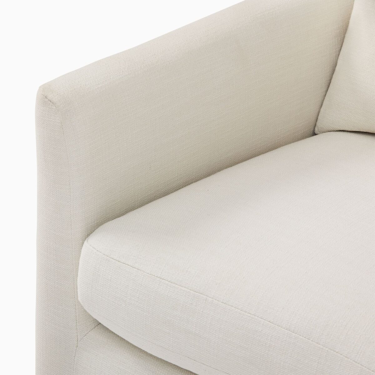 Arya Linen Teak Lounge Chair - Ivory Finish - Image 6