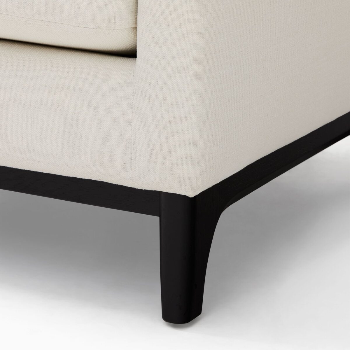 Arya Linen Teak Lounge Chair - Ivory Finish - Image 7