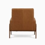 Aditya Leather Teak Lounge Chair - Cognac Finish - Image 5