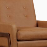 Aditya Leather Teak Lounge Chair - Cognac Finish - Image 2