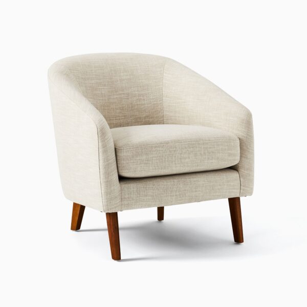 Jonah Teak Lounge Chair - Ivory Finish
