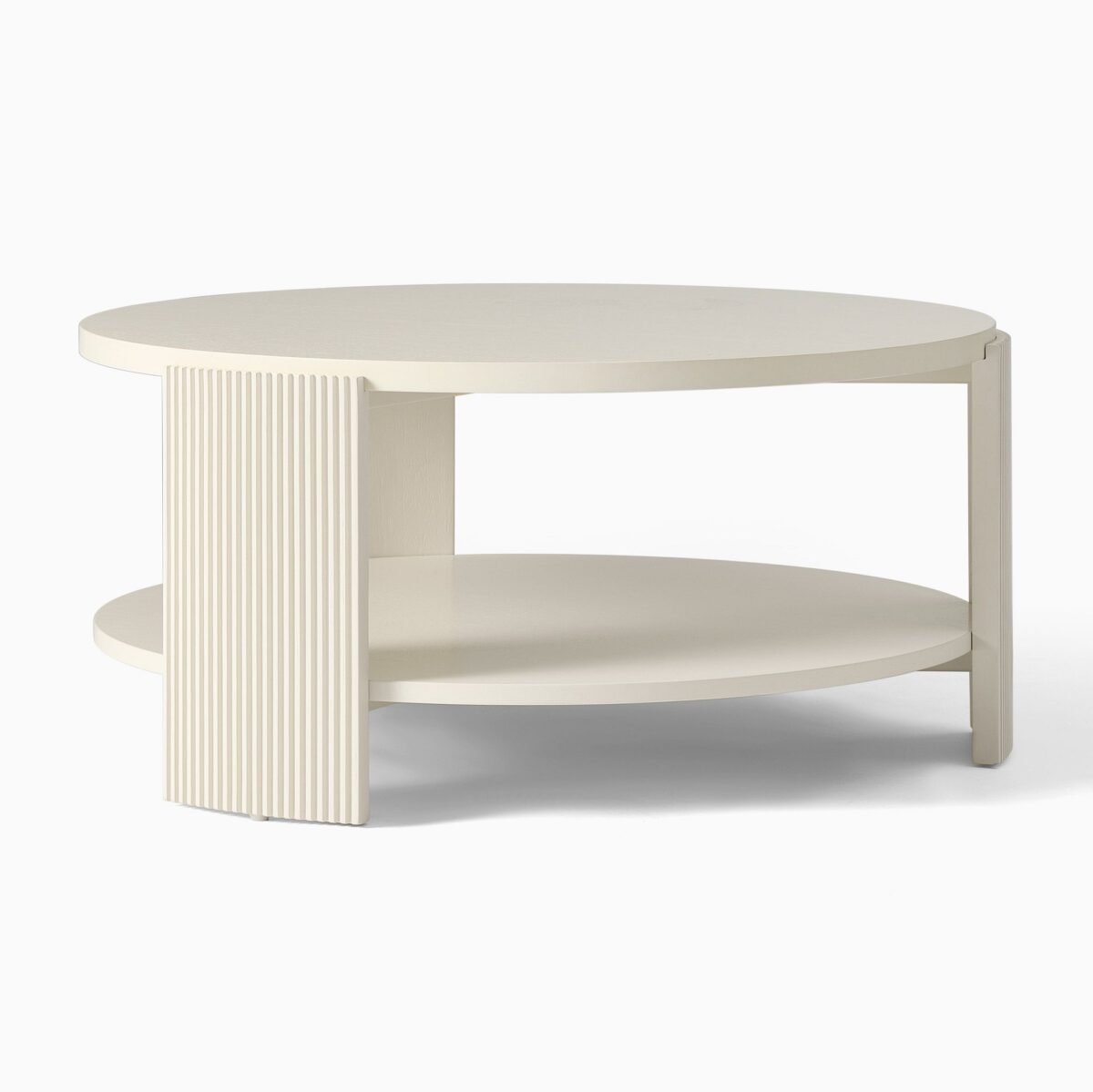 Sari Round Coffee Table - Ivory Finish - Image 4