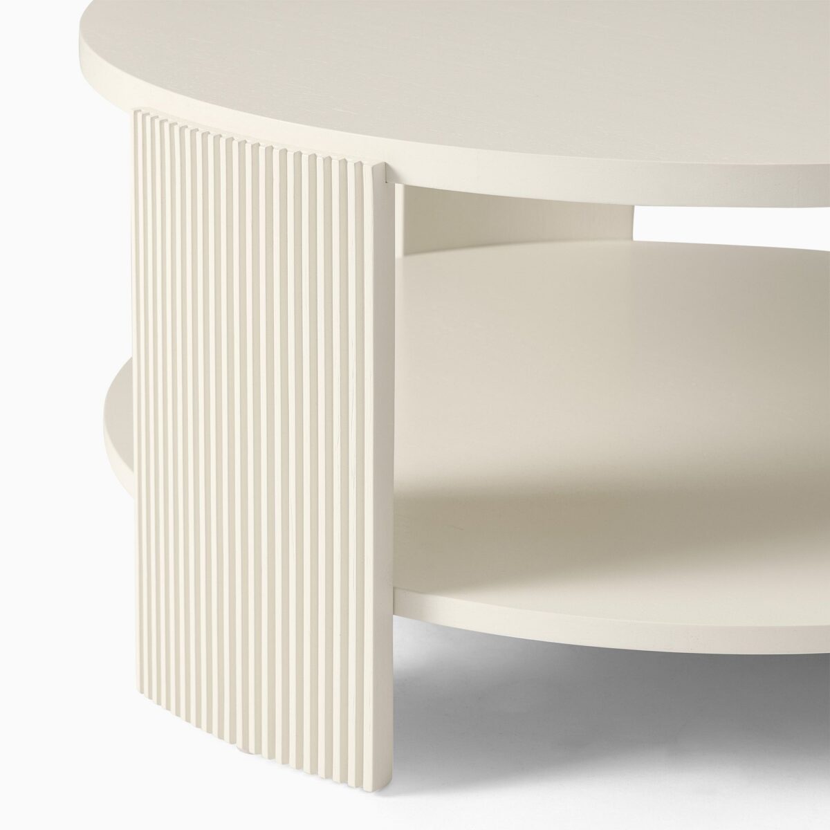 Sari Round Coffee Table - Ivory Finish - Image 2