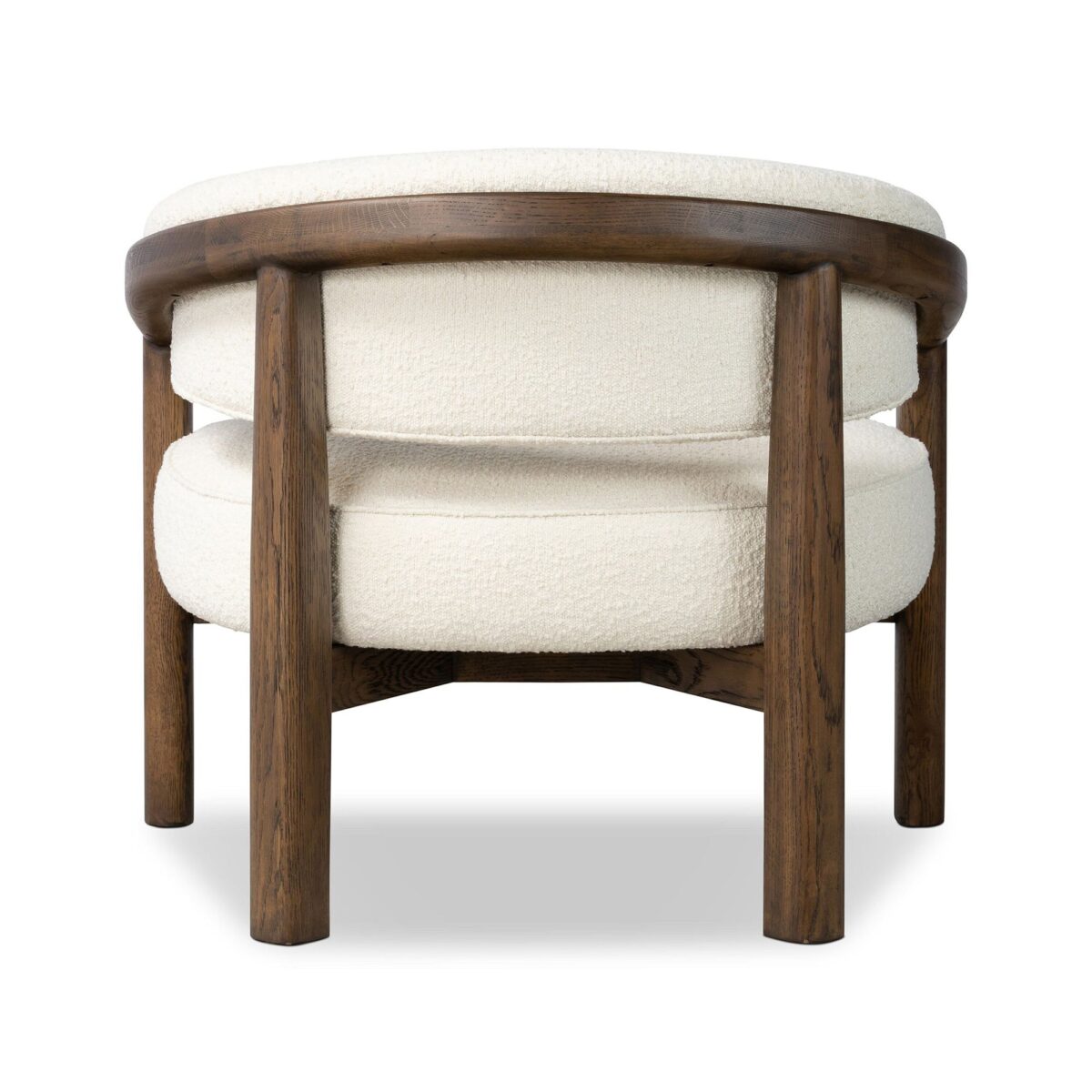 Dewi Linen Teak Lounge Chair - Ivory Finish - Image 4