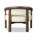 Dewi Linen Teak Lounge Chair - Ivory Finish - Image 4