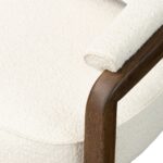 Dewi Linen Teak Lounge Chair - Ivory Finish - Image 5