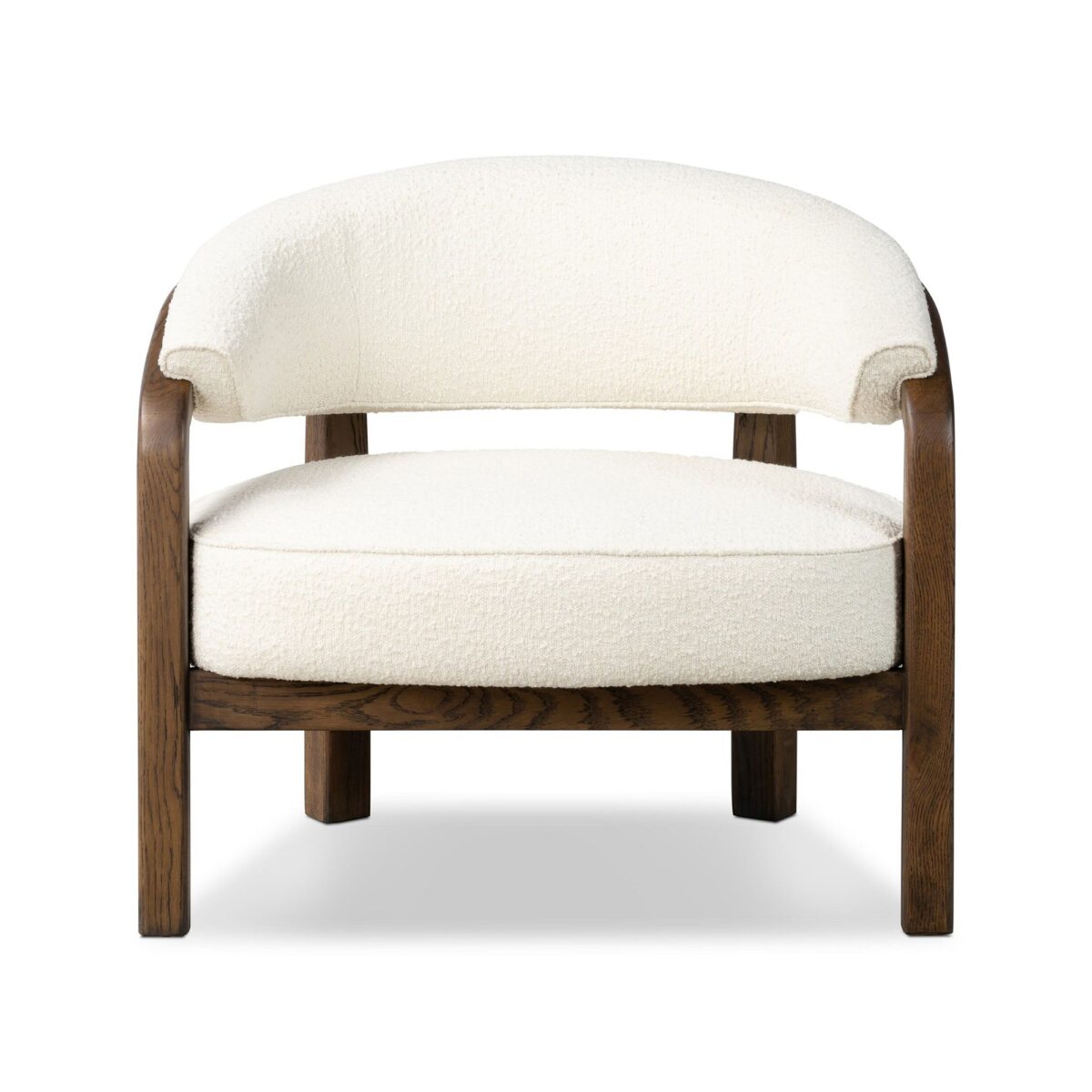 Dewi Linen Teak Lounge Chair - Ivory Finish - Image 3
