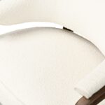 Dewi Linen Teak Lounge Chair - Ivory Finish - Image 7
