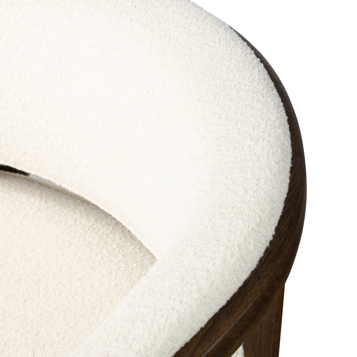 Dewi Linen Teak Lounge Chair - Ivory Finish - Image 6