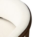 Dewi Linen Teak Lounge Chair - Ivory Finish - Image 6