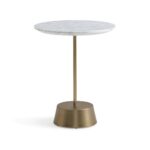 Raka Marble Side Table - Brass Finish
