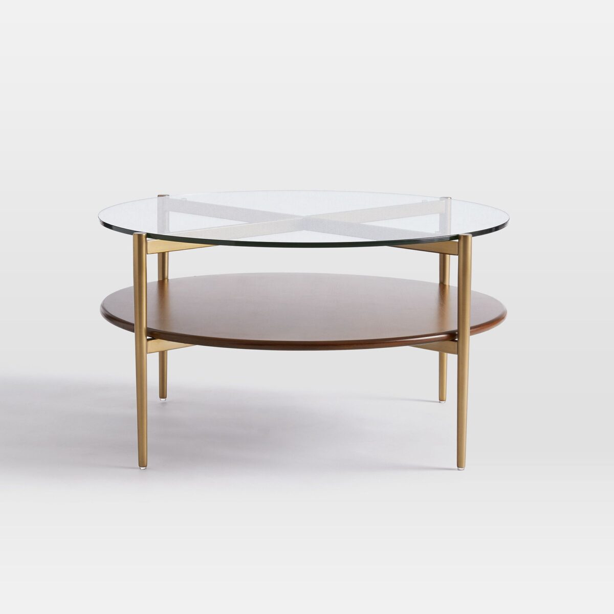 Dahlia Round Glass Coffee Table - Gold Finish - Image 3