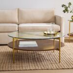 Dahlia Round Glass Coffee Table - Gold Finish - Image 5