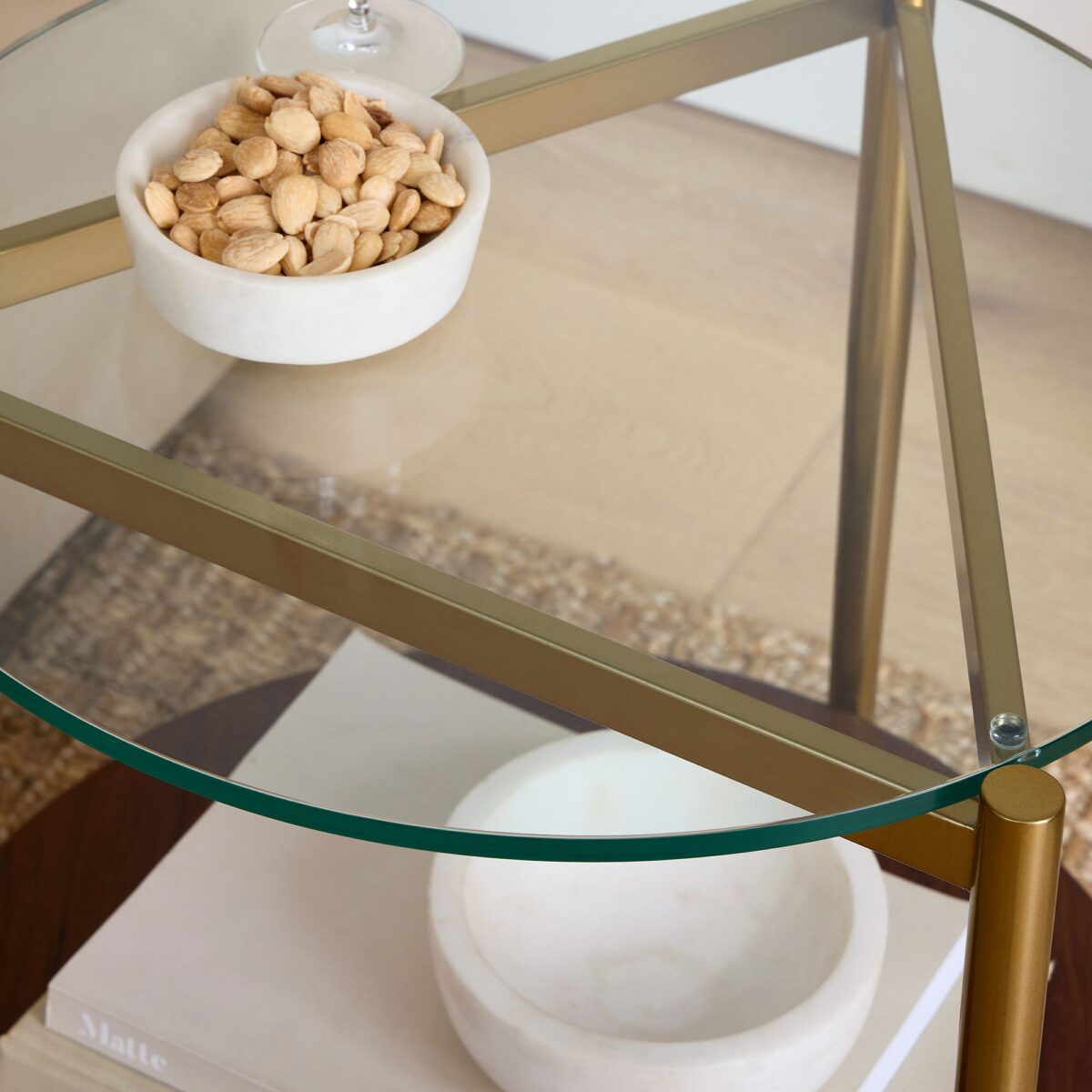 Aditya Mid-Century Display Side Table - Gold Finish - Image 2