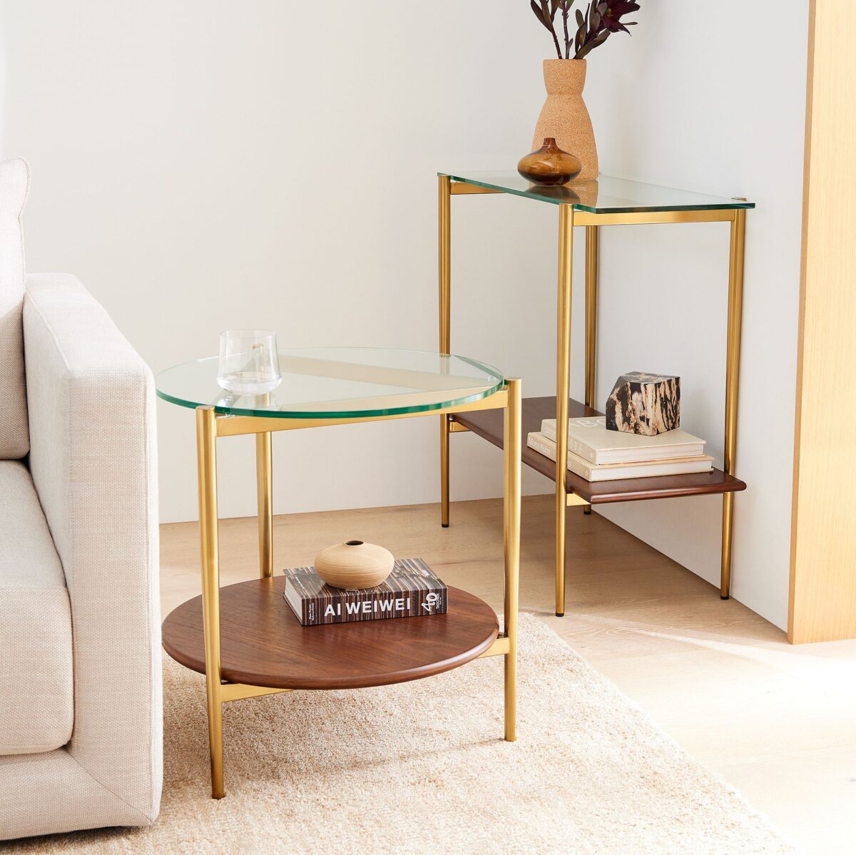 Aditya Mid-Century Display Side Table - Gold Finish - Image 4
