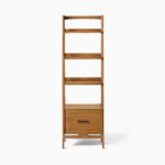Mahendra Teak Ladder Bookshelf with Drawer - Natural Finish - Image 2