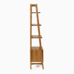 Mahendra Teak Ladder Bookshelf with Drawer - Natural Finish - Image 3