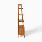 Rama Teak Ladder Bookshelf with Drawer - Natural Finish - Image 4