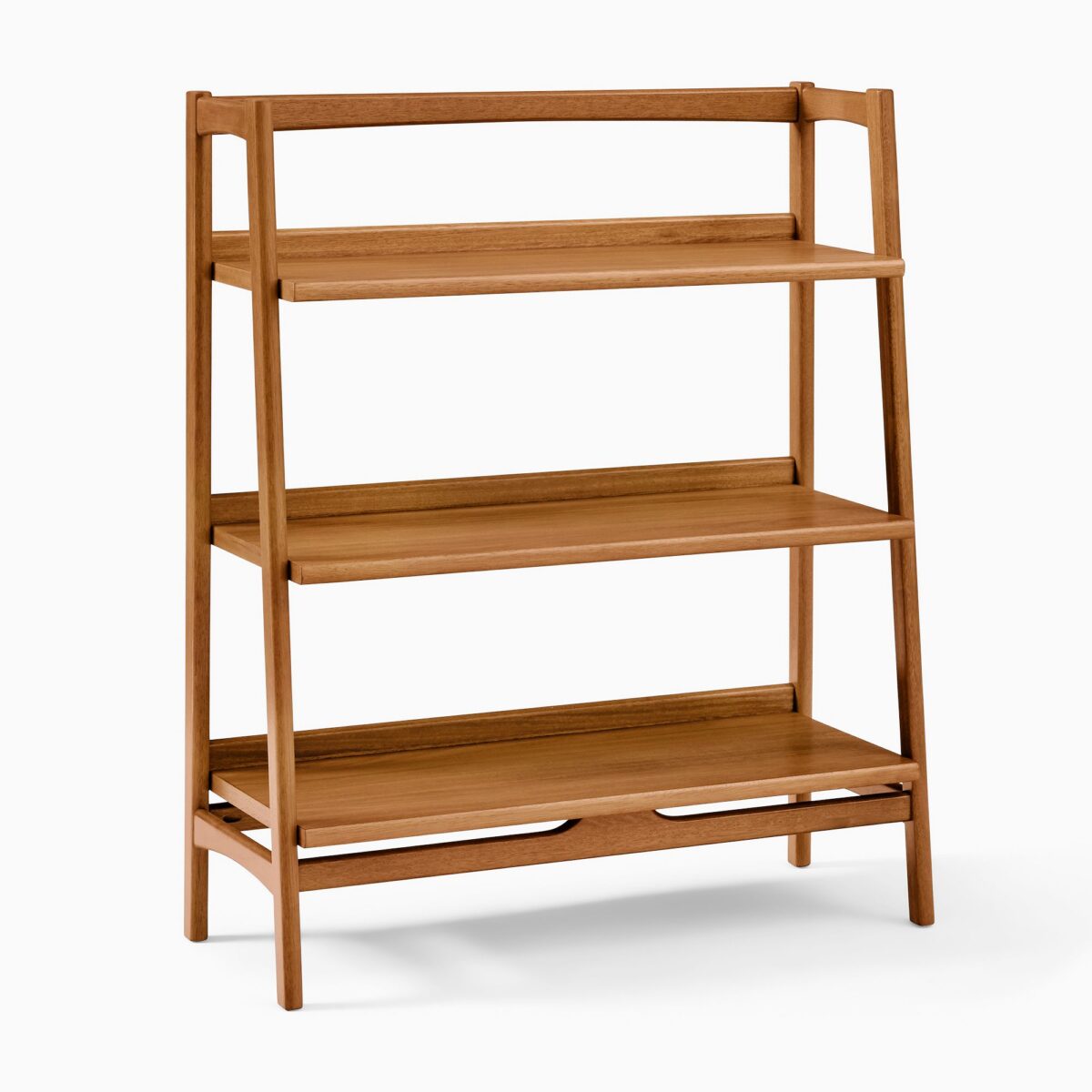 Dewi Teak Ladder Bookshelf - Natural Finish - Image 6