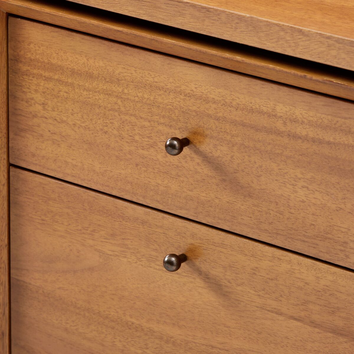 Sultan Agung L-Shaped Desk with File Cabinet & Bookcase - Natural Finish - Image 6