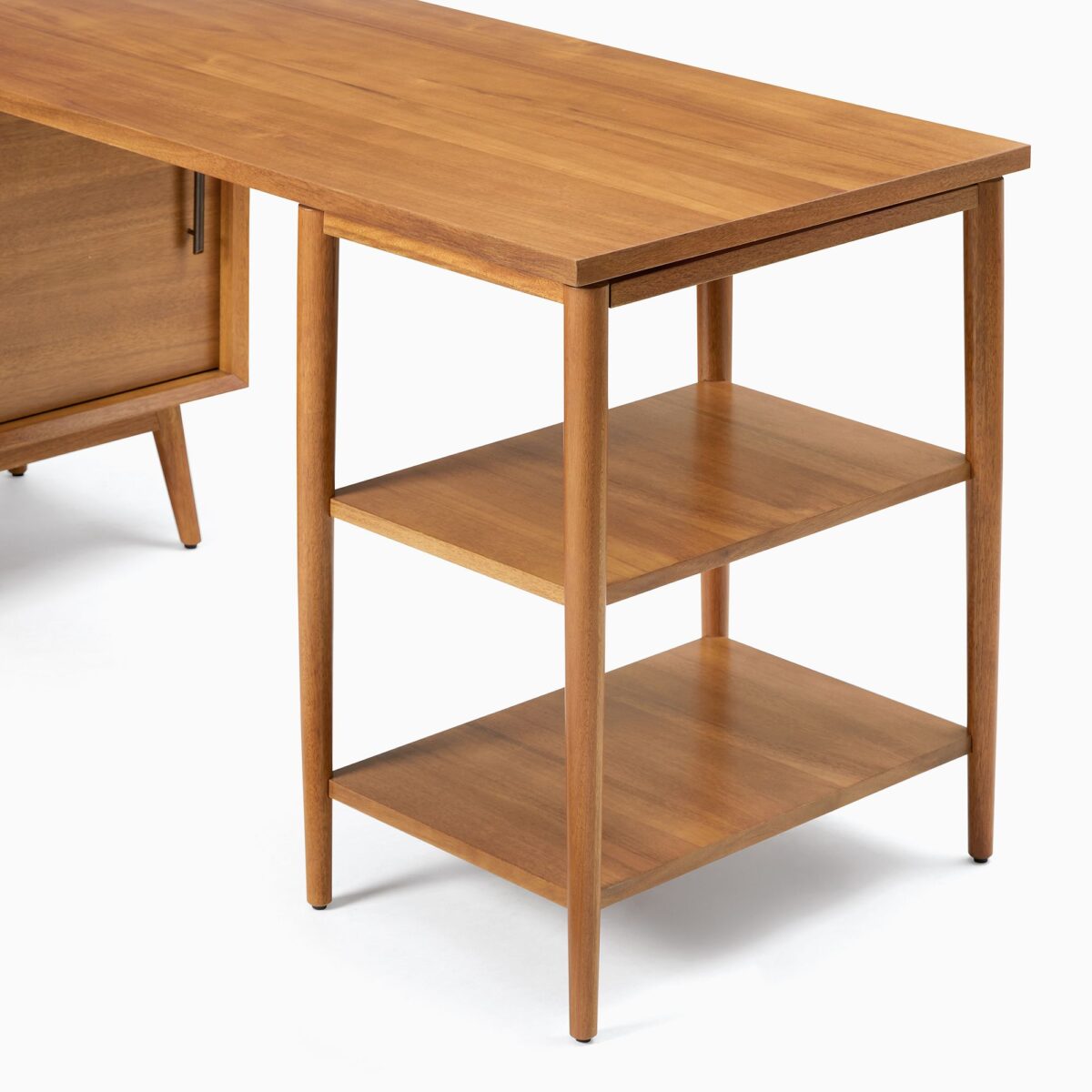 Ratu Shima Teak L-Shaped Desk - Natural Finish - Image 4