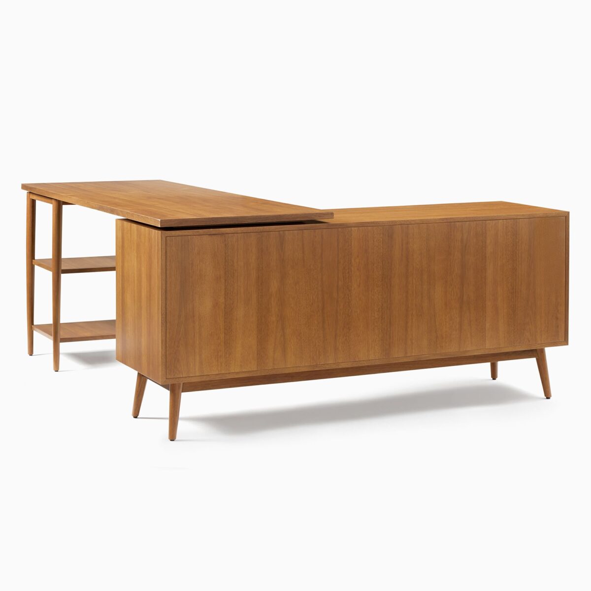 Ratu Shima Teak L-Shaped Desk - Natural Finish - Image 5