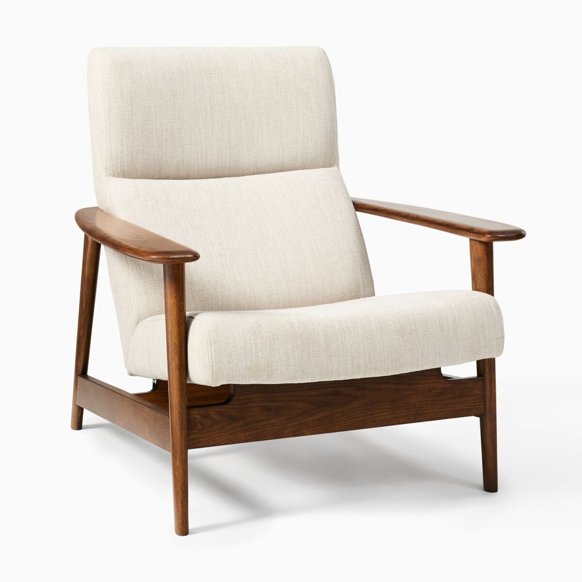 Satria Linen Teak Lounge Chair - Ivory Finish - Image 8