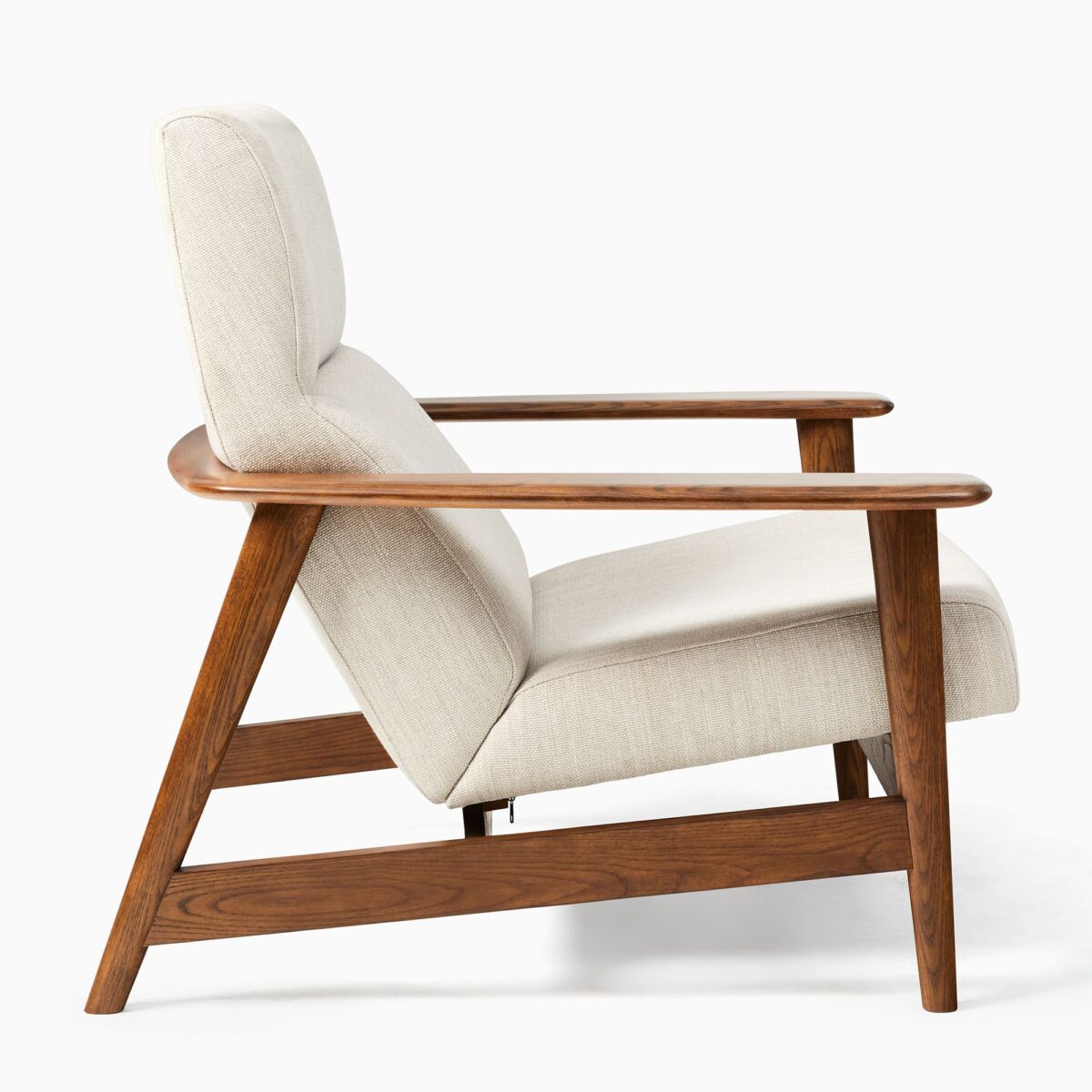 Satria Linen Teak Lounge Chair - Ivory Finish - Image 2
