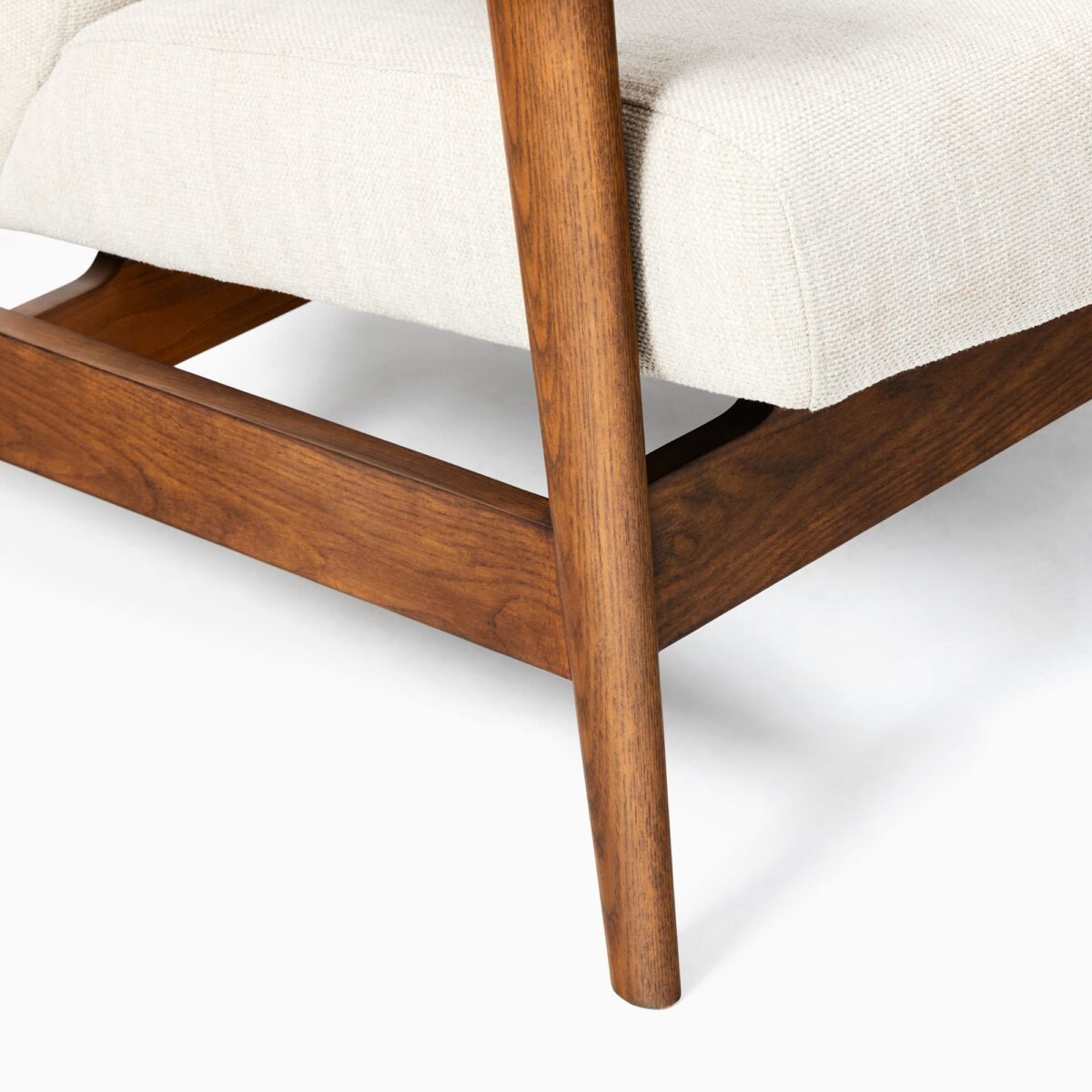 Satria Linen Teak Lounge Chair - Ivory Finish - Image 7
