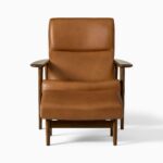 Satria Teak Leather Lounge Chair & Ottoman Set - Image 3
