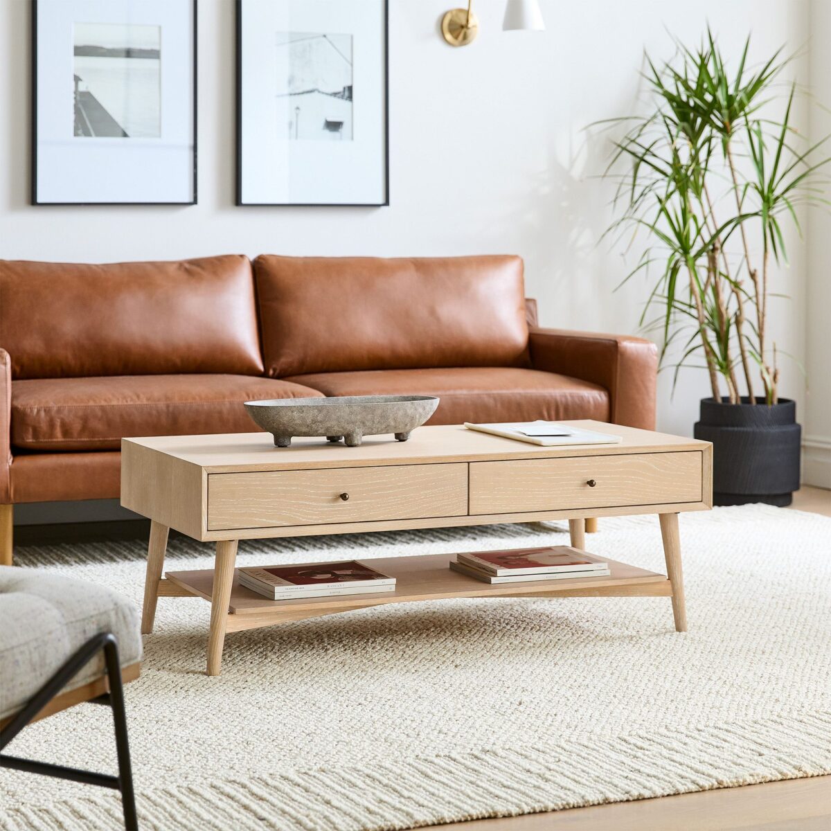 Indira Storage Coffee Table - Natural Finish - Image 6