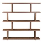 Java Teak Staggered Bookshelf - Natural Finish - Image 2