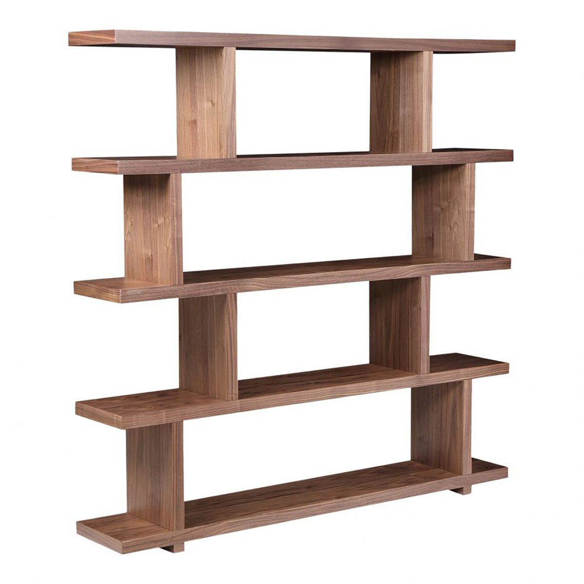 Java Teak Staggered Bookshelf - Natural Finish - Image 3