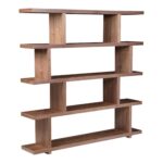 Java Teak Staggered Bookshelf - Natural Finish