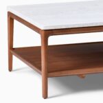 Dewi Marble Top Coffee Table - Walnut Finish - Image 2