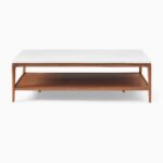 Dewi Marble Top Coffee Table - Walnut Finish - Image 3