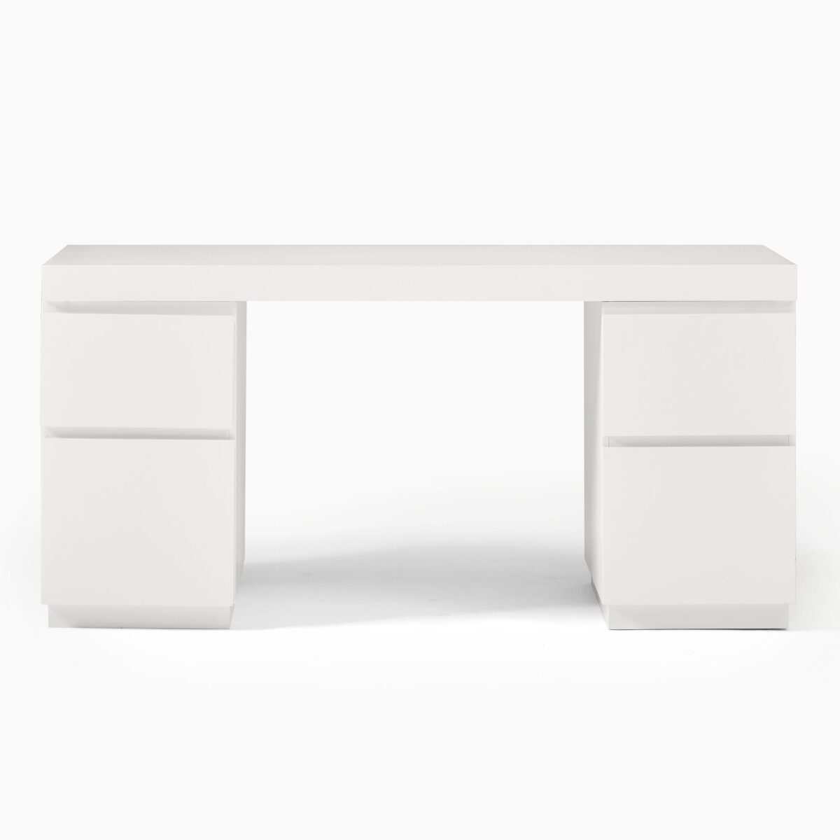 Ken Arok Modern Executive Desk - White Finish - Image 2