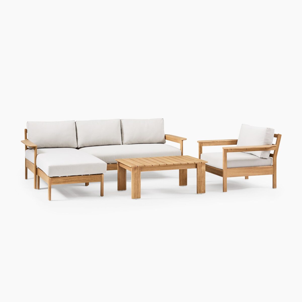 Bima Teak Outdoor Sofa Set - Natural Finish - Image 2