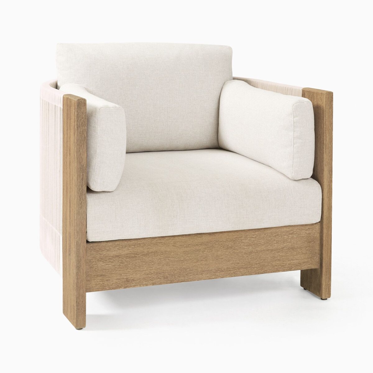 Nusantara Teak Outdoor Lounge Chair - Beige Finish - Image 2