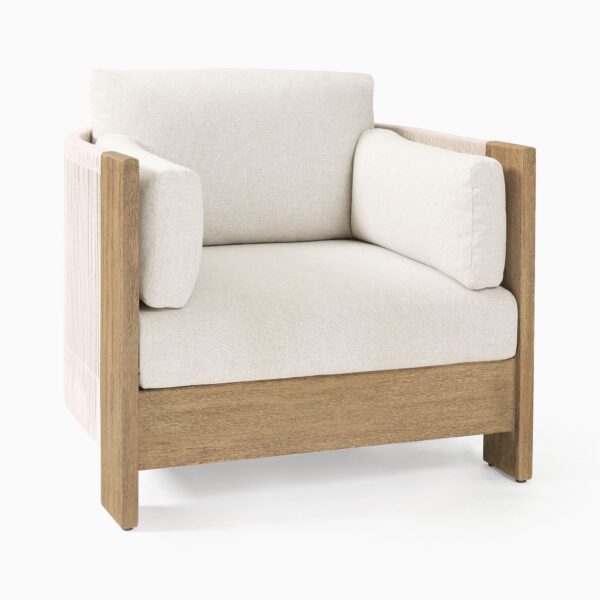 Nusantara Teak Outdoor Lounge Chair - Beige Finish