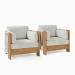 Nusantara Teak Outdoor Lounge Chair - Beige Finish - Image 5