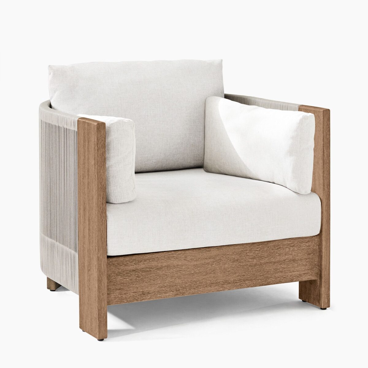 Nusantara Teak Outdoor Lounge Chair - Beige Finish - Image 4