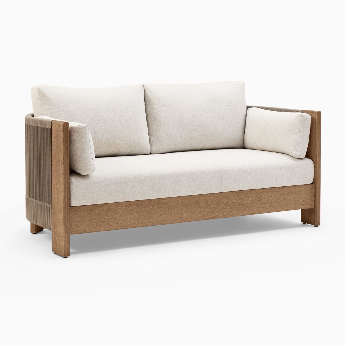 Nusantara Teak Outdoor Sofa - Beige Finish - Image 4