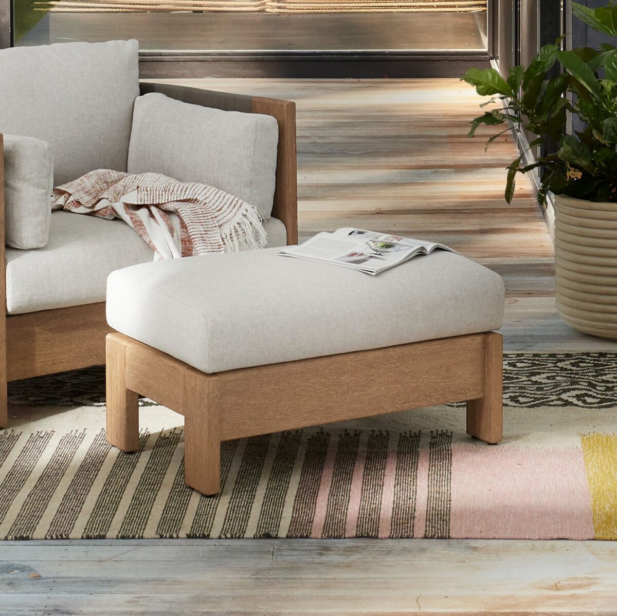 Nusantara Teak Ottoman - Natural Finish - Image 6