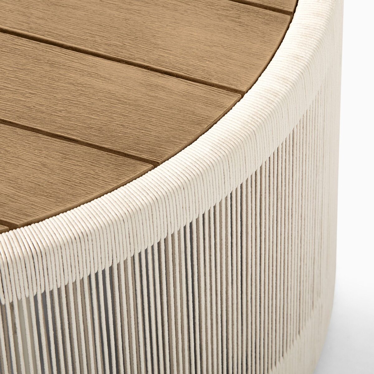 Laras Outdoor Round Coffee Table - Natural Finish - Image 2
